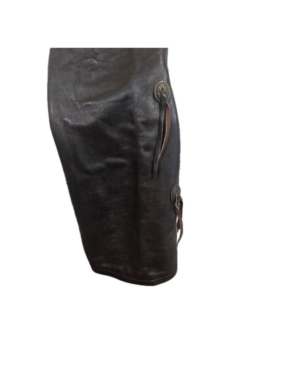 Leather Riding Chaps Custom Purple Chocolate Brown - Picture 4 of 8